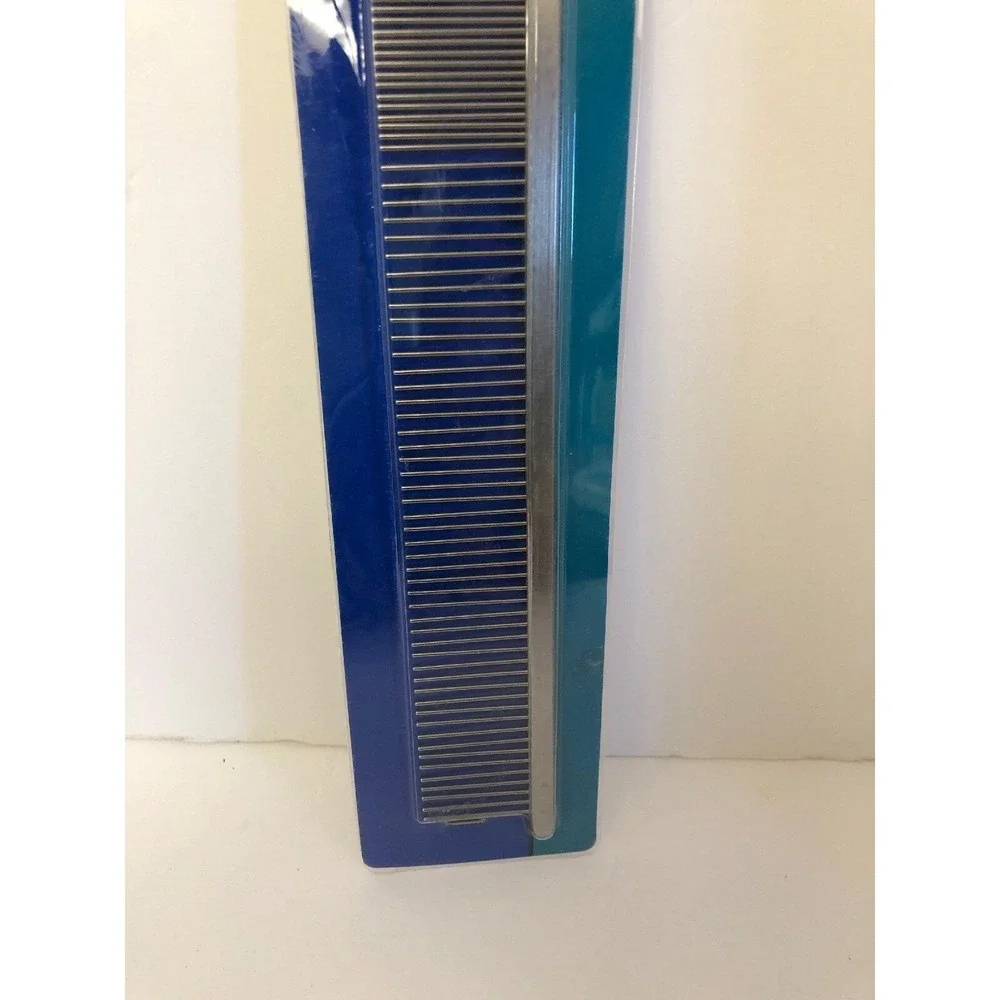 Top Paw Pet Comb Large Silver Long Hair Breeds Dual Length Teeth Rounded Tips